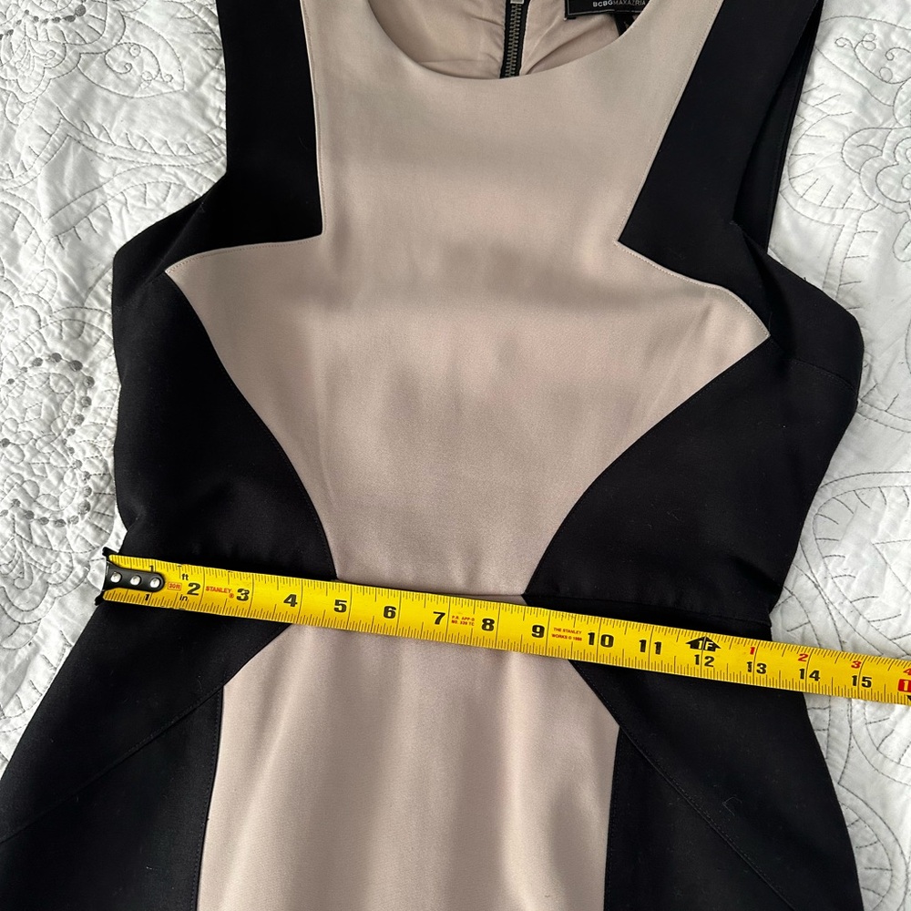 BCBGMaxAzria Black and Tan Midi Dress - Picture 6 of 9